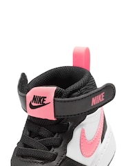 Nike White/Black/Pink Toddler Court Borough Mid Trainers - Image 8 of 8