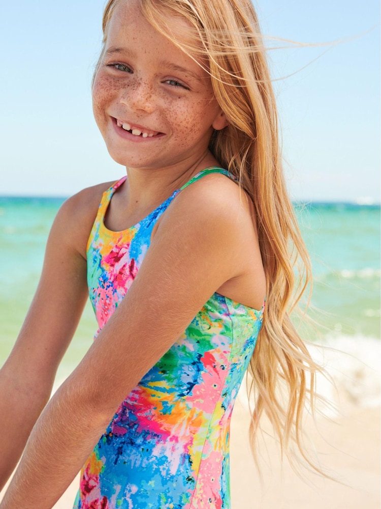 Multi Bright Tie Dye Swimsuit (3-16yrs) - Image 1 of 6
