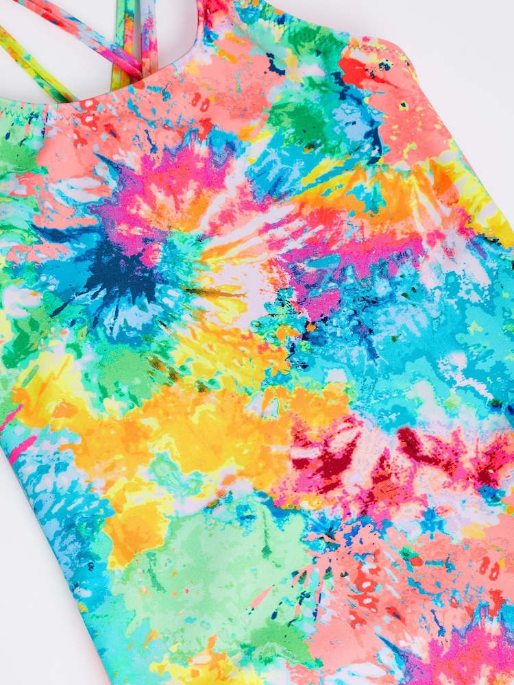 Multi Bright Tie Dye Swimsuit (3-16yrs) - Image 6 of 6