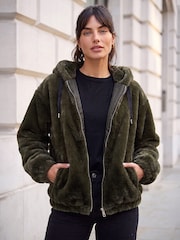 Roman Green Faux Fur Hood Jacket - Image 1 of 4