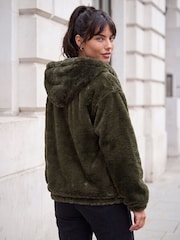 Roman Green Faux Fur Hood Jacket - Image 3 of 4