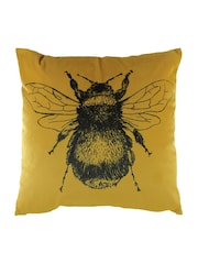Evans Lichfield Gold Gold Bee Velvet Polyester Filled Cushion - Image 1 of 3