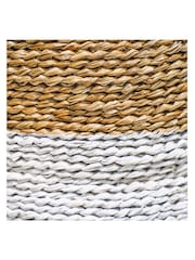 Ivyline Set of 2 White Seagrass Log and Kindling Baskets - Image 3 of 5