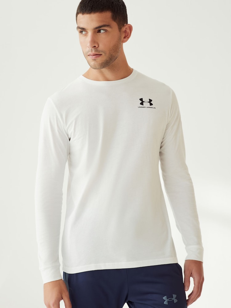 Under Armour White Left Chest Long Sleeve T-Shirt - Image 1 of 7 Under Armour White Left Chest Long Sleeve T-Shirt - Image 1 of 7