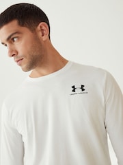 Under Armour White Left Chest Long Sleeve T-Shirt - Image 4 of 7