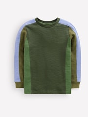 Grønn - Boden Colourblock Mid-Weight T-Shirt - Bilde 1 av 3