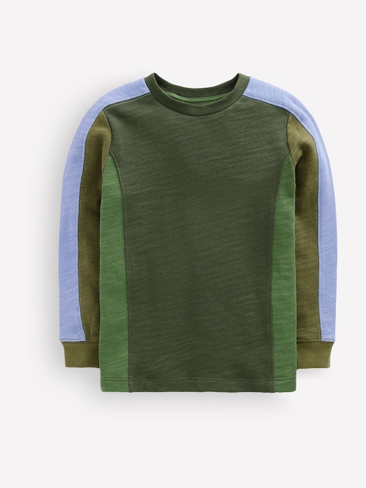 Grønn - Boden Colourblock Mid-Weight T-Shirt - Bilde 1 av 3