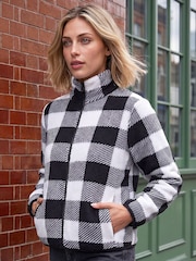 Roman Black Check Fleece Jacket - Image 1 of 4