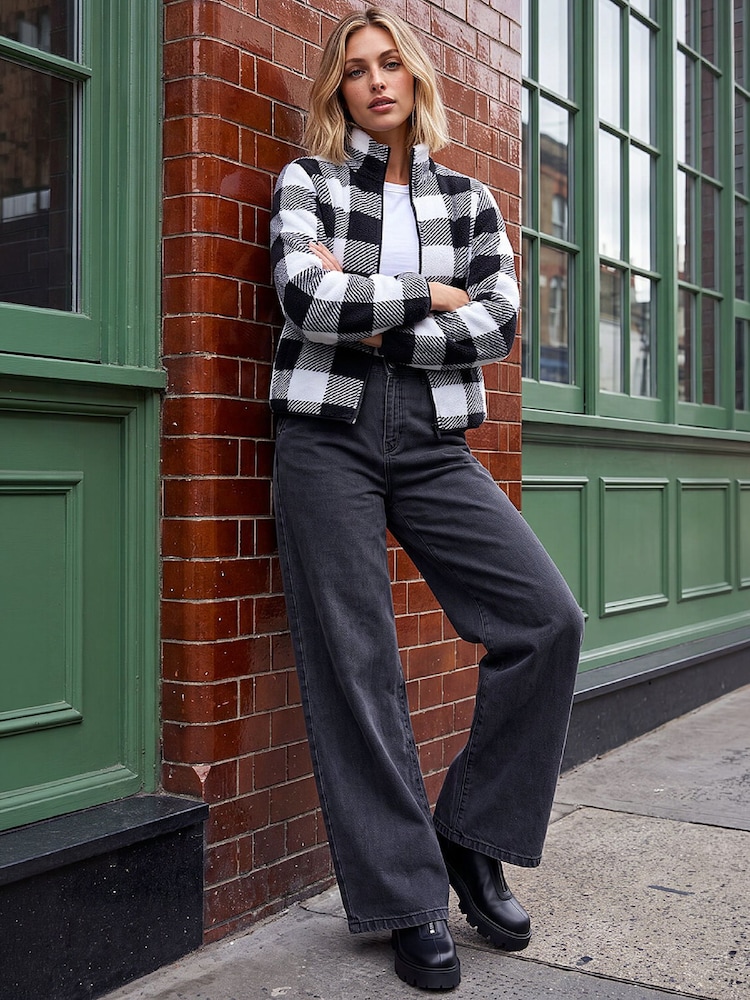 Roman Black Check Fleece Jacket - Image 2 of 4