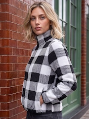 Roman Black Check Fleece Jacket - Image 3 of 4