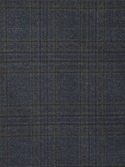 Navy Blue Slim Fit Trimmed Check Suit: Jacket - Image 7 of 11