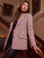 Roman Red FrayedBoucle Jacket - Image 1 of 4