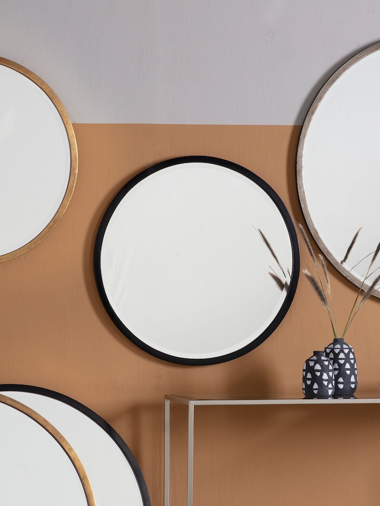 Gallery Home Black Ashford Antique Round Mirror - Image 1 of 2