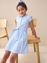 Blue Gingham Rich Belted School Dress With Scrunchie (3-14yrs) - Image 1 of 16