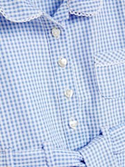 Blue Gingham Rich Belted School Dress With Scrunchie (3-14yrs) - Image 10 of 16