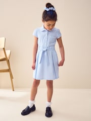 Blue Gingham Rich Belted School Dress With Scrunchie (3-14yrs) - Image 2 of 16