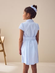 Blue Gingham Rich Belted School Dress With Scrunchie (3-14yrs) - Image 4 of 16