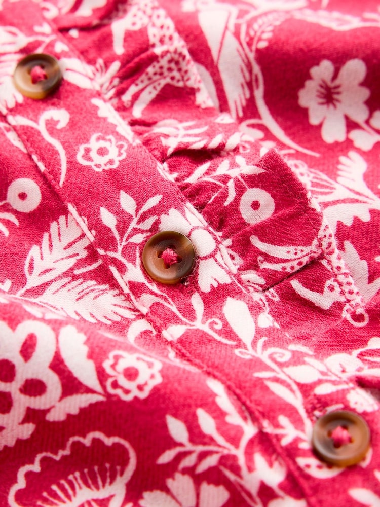 Rosa Jungle Print - Boden Maude Ruffle Shirt Dress - Bilde 3 av 3 Rosa Jungle Print - Boden Maude Ruffle Shirt Dress - Bilde 3 av 3