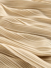 Gold Plisse Long Sleeve Knotted Dress - Image 6 of 6