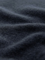 Navy Blue Regular Fit 100% Merino Signature Zip Up Hoodie - Image 10 of 10