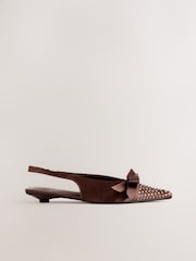 Brown Forever Comfort® Heatseal Slingback Flats - Image 1 of 10