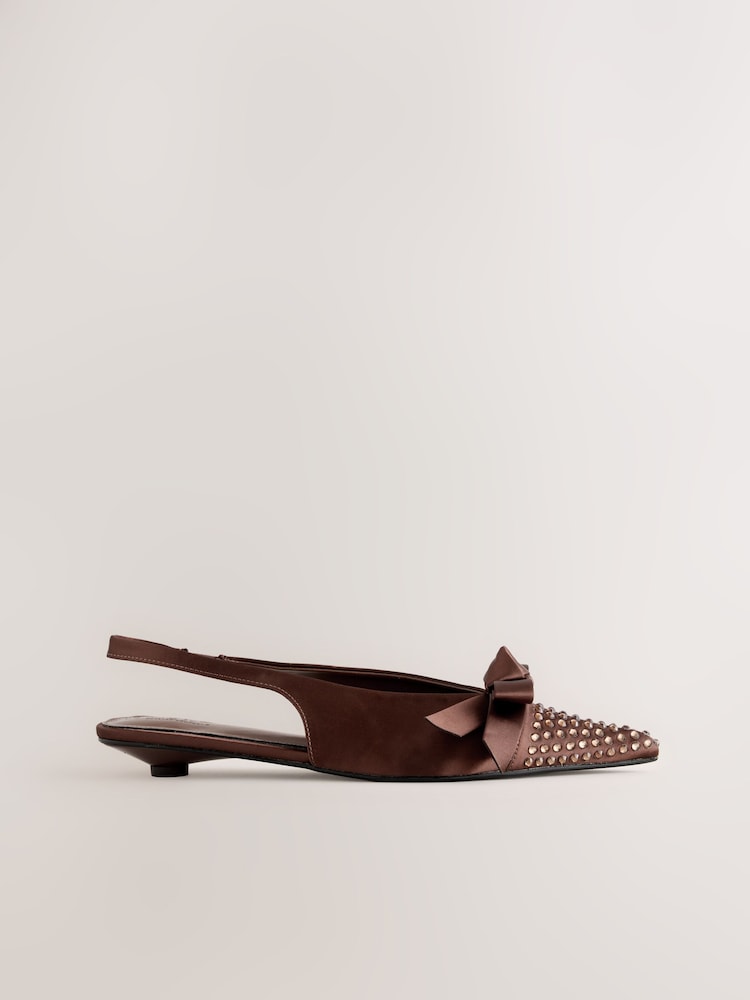 Brown Forever Comfort® Heatseal Slingback Flats - Image 1 of 10