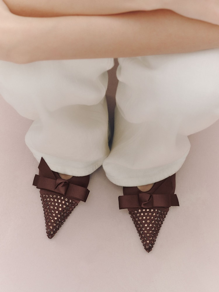 Brown Forever Comfort® Heatseal Slingback Flats - Image 2 of 10