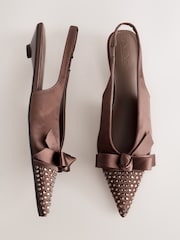 Brown Forever Comfort® Heatseal Slingback Flats - Image 5 of 10