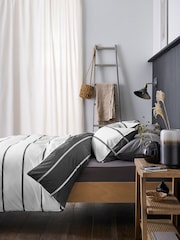 2 Pack Grey Stripe Reversible Duvet Cover and Pillowcase Set - Image 2 of 8