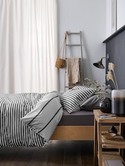 2 Pack Grey Stripe Reversible Duvet Cover and Pillowcase Set - Image 4 of 8