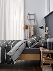 2 Pack Grey Stripe Reversible Duvet Cover and Pillowcase Set - Image 5 of 8