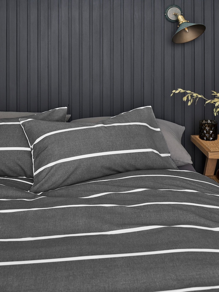 2 Pack Stripe Reversible Duvet Cover and Pillowcase Set - Image 6 of 8