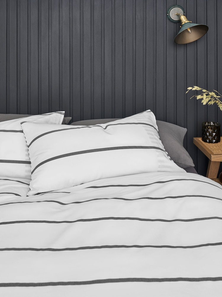 2 Pack Grey Stripe Reversible Duvet Cover and Pillowcase Set - Image 8 of 8 2 Pack Grey Stripe Reversible Duvet Cover and Pillowcase Set - Image 8 of 8