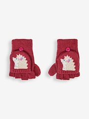 JoJo Maman Bébé Berry Girls' Hedgehog Embroidered Gloves - Image 2 of 4