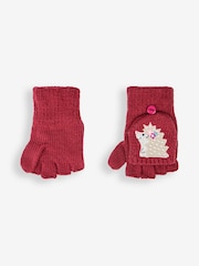 JoJo Maman Bébé Berry Girls' Hedgehog Embroidered Gloves - Image 3 of 4
