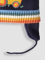 JoJo Maman Bébé Navy Blue Appliqué Bobble Hat - Image 3 of 3