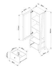 Dove Grey Malvern Full Length Storage Mirror - Image 6 of 7