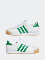 adidas Originals White/Green Samoa Trainers - Image 5 of 9