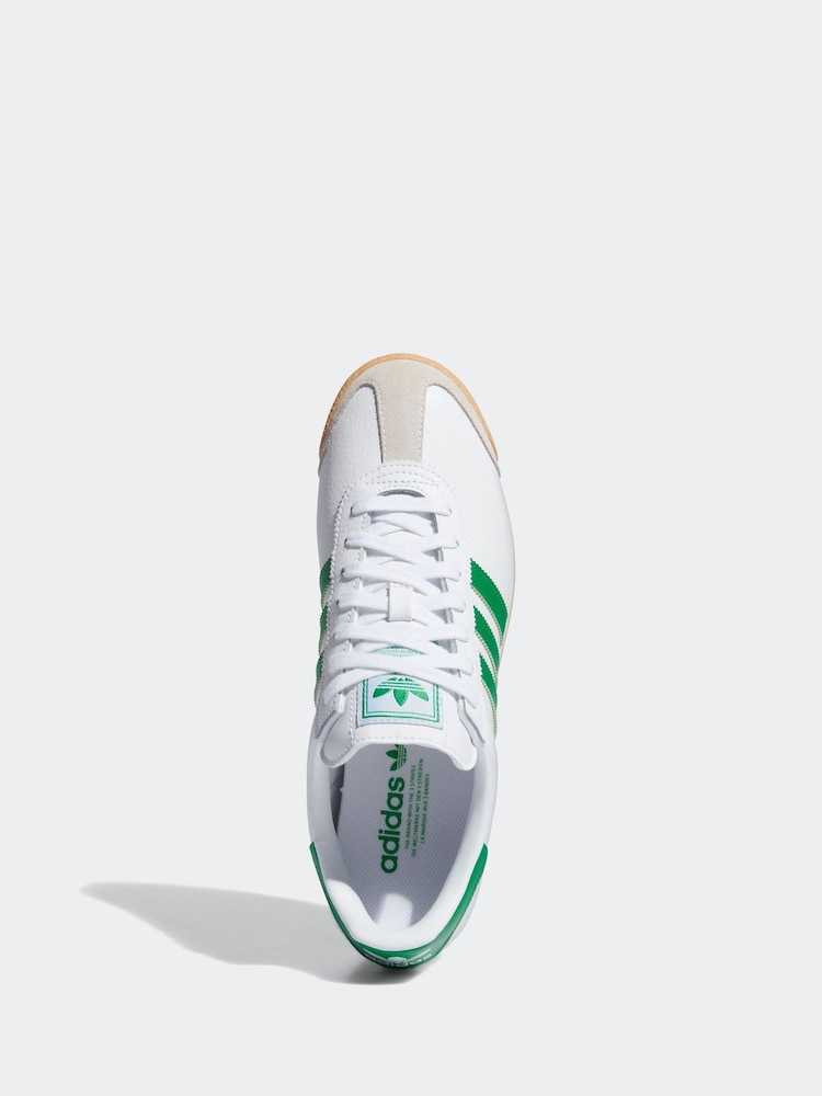 adidas Originals White/Green Samoa Trainers - Image 6 of 9
