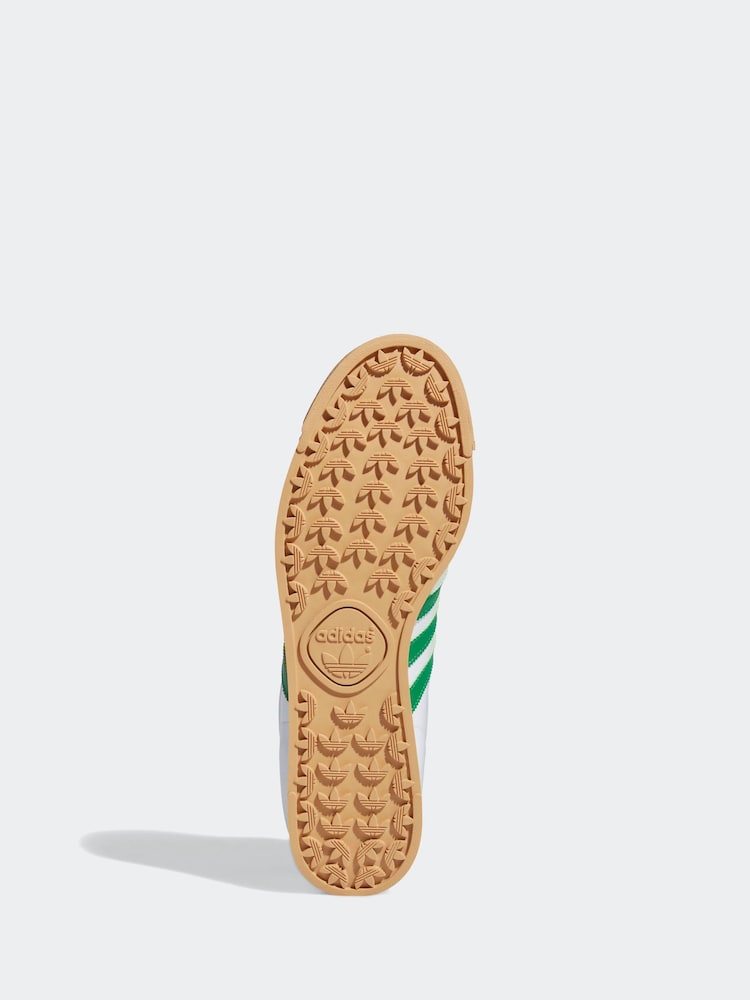 adidas Originals White/Green Samoa Trainers - Image 7 of 9