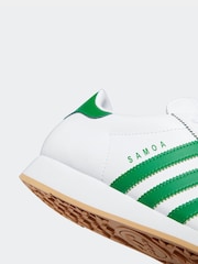 adidas Originals White/Green Samoa Trainers - Image 9 of 9