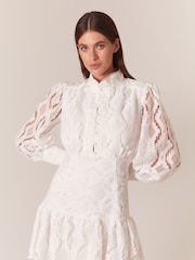 Bardot White Remy White Lace Tiered Mini Dress - Image 1 of 5