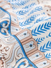 White/Blue Woodblock Elasticated Pull On Shorts - Image 5 of 5