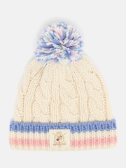 Joules Girls' Hattie Cream Bobble Hat - Image 1 of 3