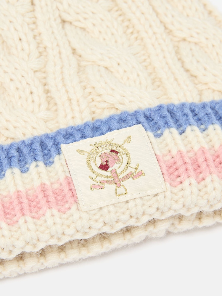 Joules Girls' Hattie Cream Bobble Hat - Image 2 of 3