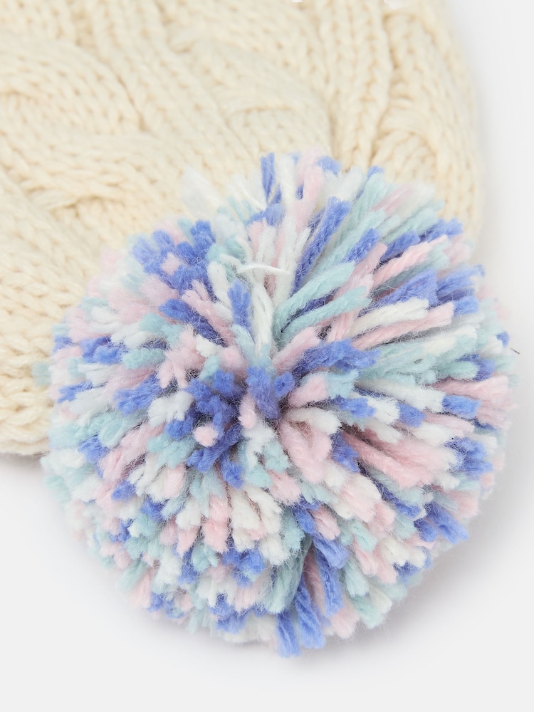 Joules Girls' Hattie Cream Bobble Hat - Image 3 of 3