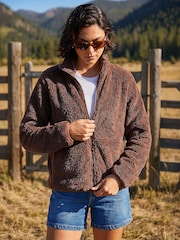 Roman Brown Sherpa Fleece Jacket - Image 3 of 4
