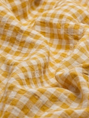 Piglet in Bed Honey Gingham 100% Linen Duvet Cover - Image 2 of 3