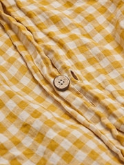 Piglet in Bed Honey Gingham 100% Linen Duvet Cover - Image 3 of 3