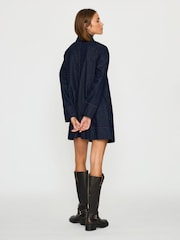 Anthropologie Blue Frog-Button Cotton Denim Mini Dress - Image 4 of 6